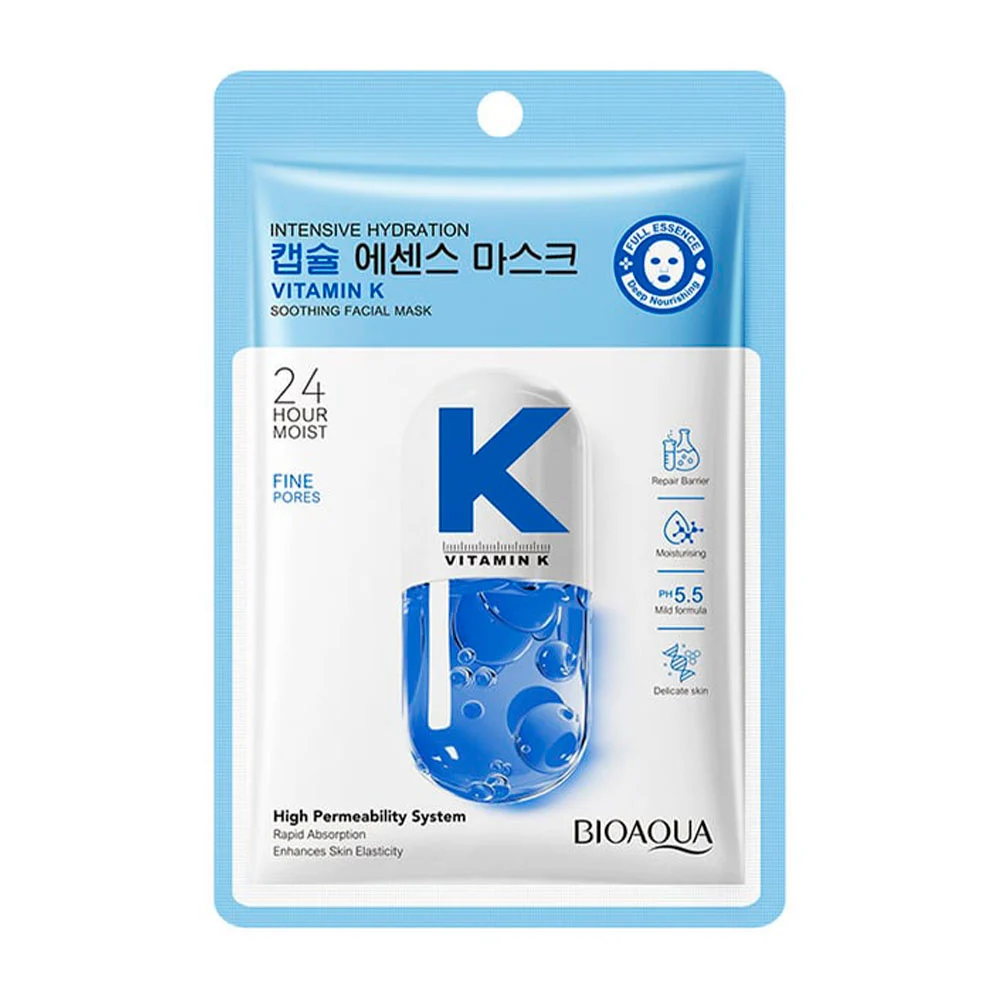 Mascarilla facial hidratante bioaqua con extracto de vitamina k, 25ml…