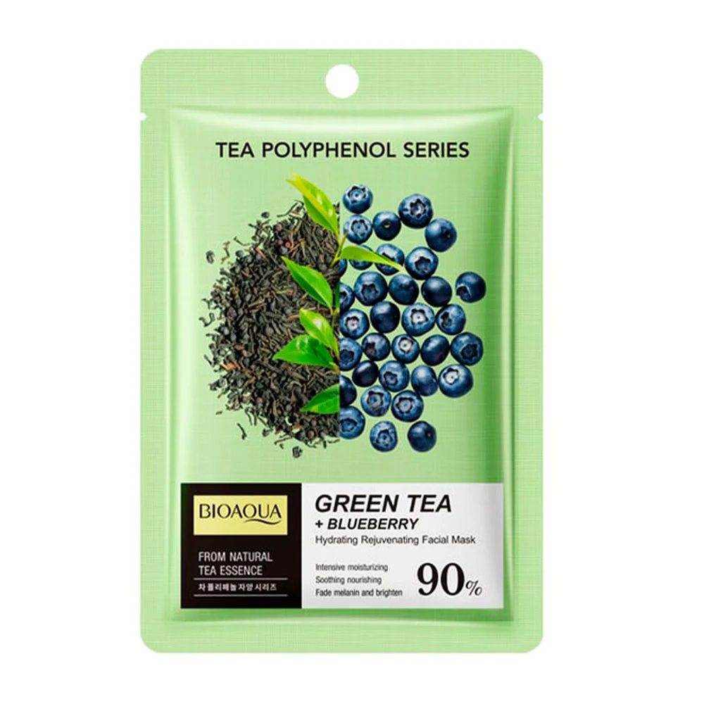 1pza Mascarilla bioaqua hidratante de té verde y arándanos para hidra…
