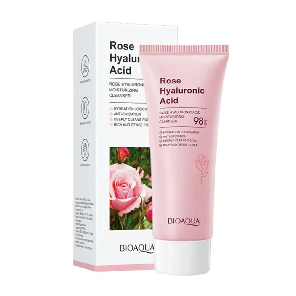 Limpiardor facial bioaqua con extracto de rosas y ácido hialurónico 1…