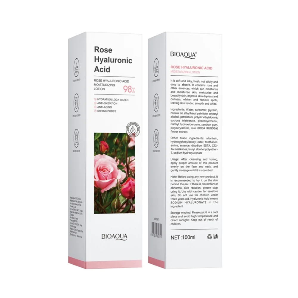 Suero facial de ácido hialuronico y extracto de rosas para rejuvenece…