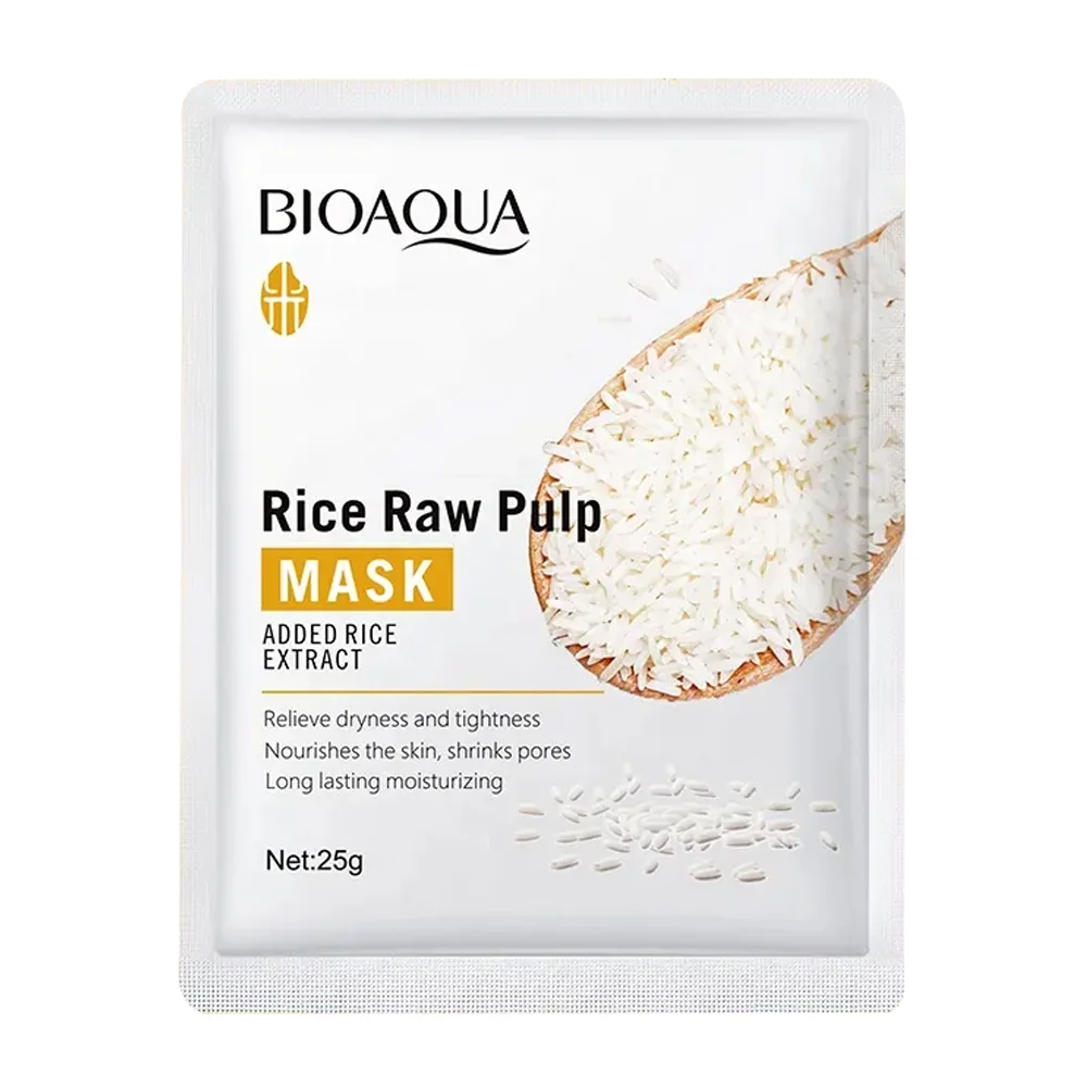 Mascarilla facial bioaqua con extracto de arroz para hidratar la piel…
