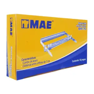 Caja con 50 broches metálicos para archivo, 7cm / br-70
