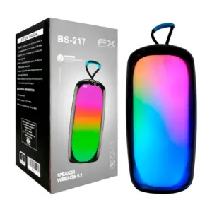 Bocina bluetooth fx portátil en forma de cilindro con luz rgb, ranura…