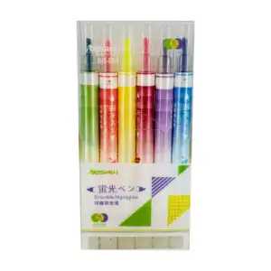 Paquete con 6 marcatextos mágicos + punta borrador de tinta / bs-886