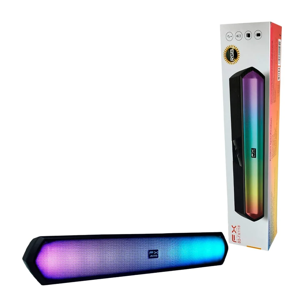 Barra de sonido bocina bluetooth fx con luz led y ranuras sd usb, var…