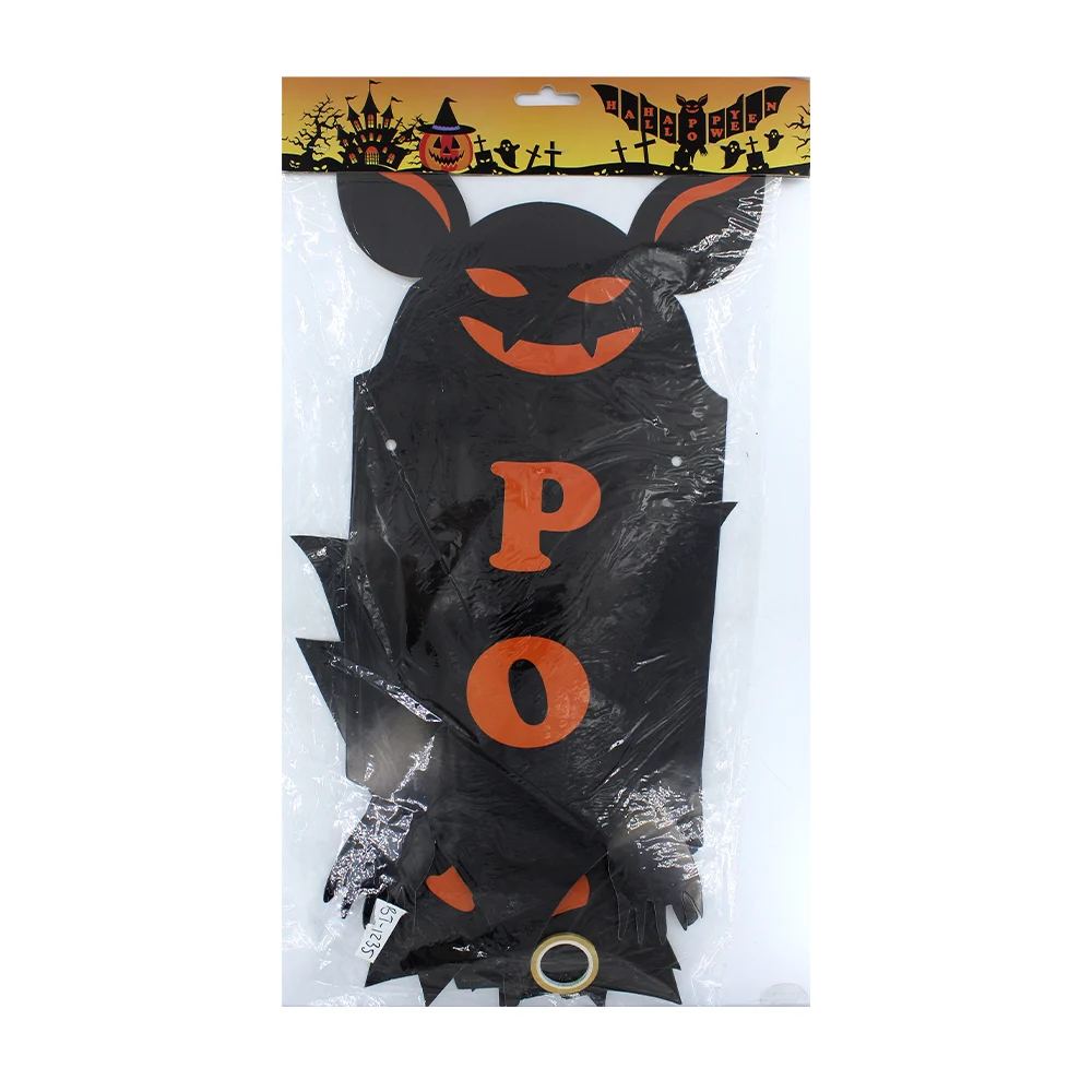 Banner letrero móvil happy halloween de 9 piezas con diseño de murcié…