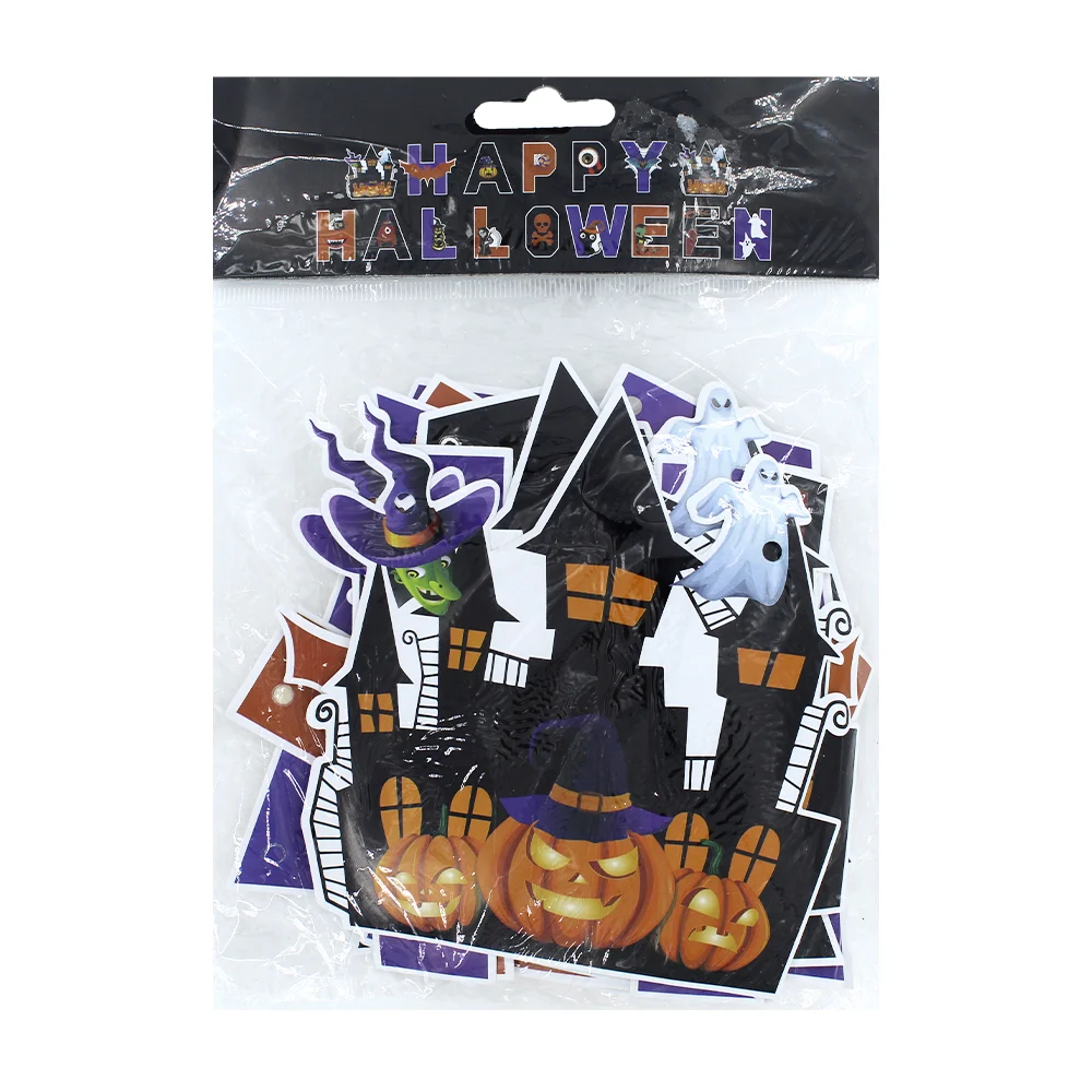 Banner letrero móvil happy halloween de 16 piezas con diseño de casa …