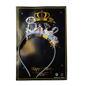 1pza diadema para boda con letras y anillo de lentejuelas metálicas y…