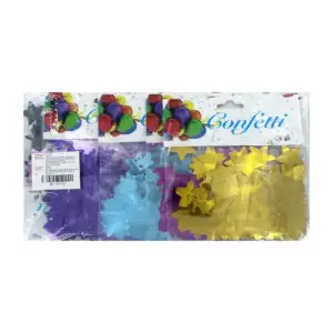 Paquete con 12 sobres de confeti en efecto metálico, variedad de form…