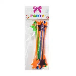 Paquete 12 varillas agitadoras para fiesta de plástico en forma de es…