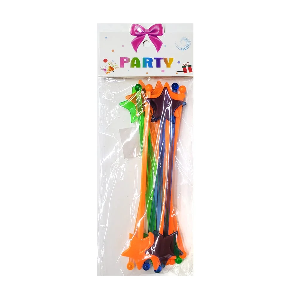 Paquete 12 varillas agitadoras para fiesta de plástico en forma de es…