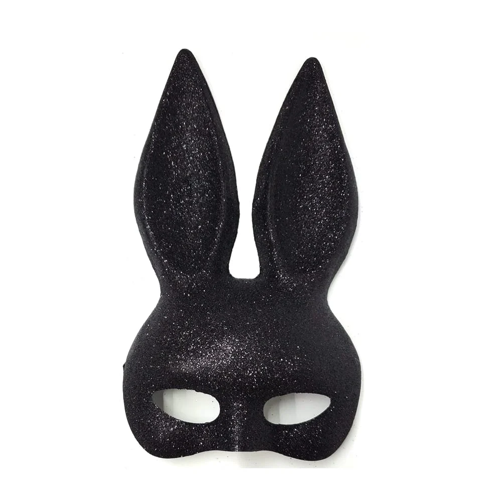 1pza Mascara/antifaz con elástico en forma de conejo con diseño adiam…