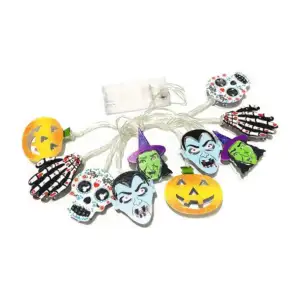 Serie guirnalda led de pila con temática de halloween 3d / bt-1880