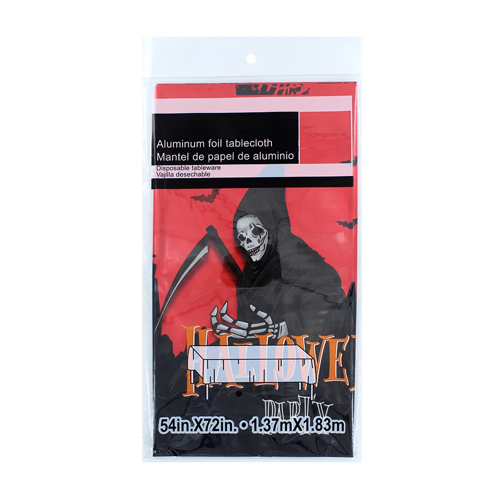 1pza Mantel metálico de papel aluminio con estampado y temática de ha…
