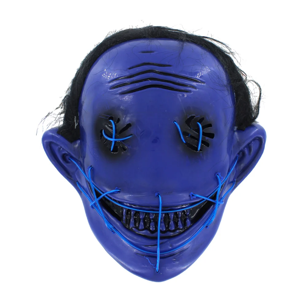 1pza Mascara led para halloween con pelo sintético, variedad de color…