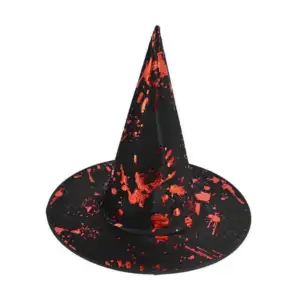 Sombrero con estampado de salpicaduras de sangre y efecto metálico pa…