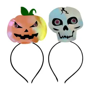1pza Diadema con figura de calavera o calabaza en tono metálico torna…