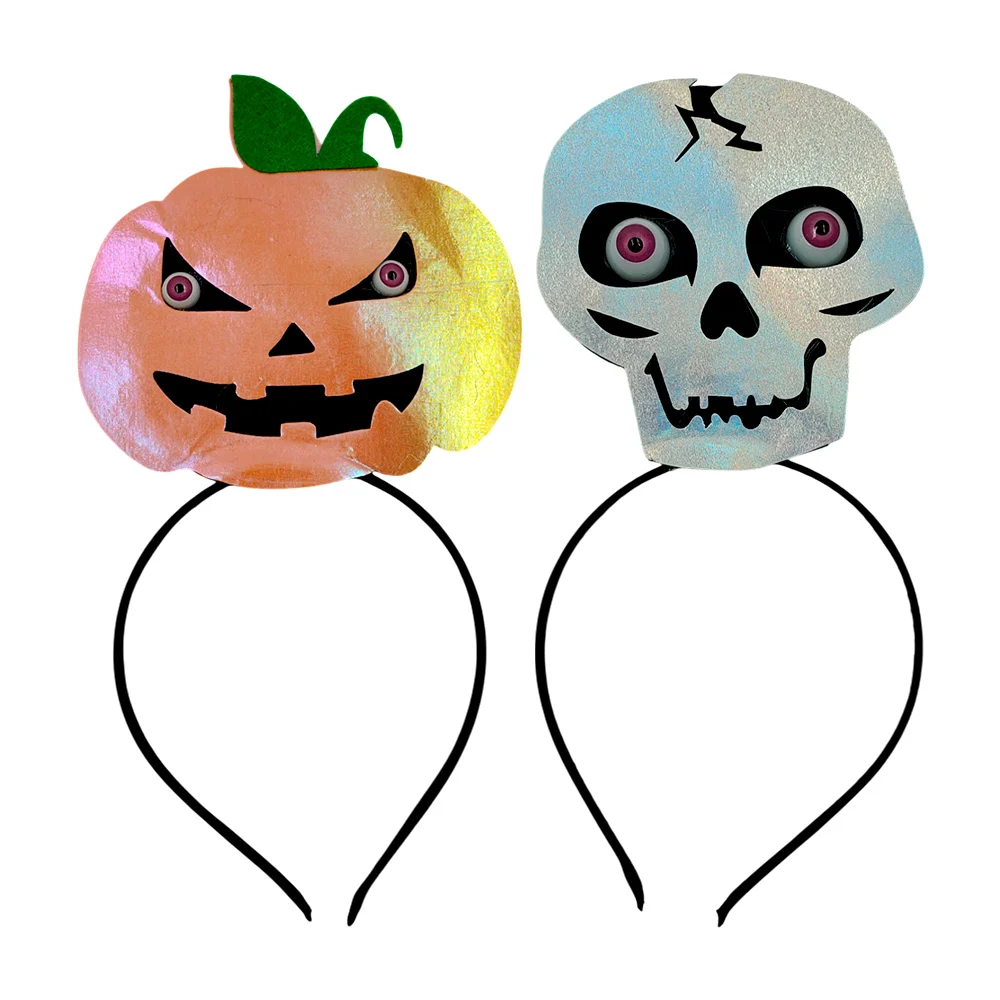 1pza Diadema con figura de calavera o calabaza en tono metálico torna…