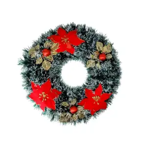 Corona navideña colgante para decoración de puerta con diseño de esca…