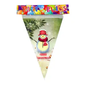 Banderín banner navideño de 2.5m con 10 piezas y diseño de merry chri…