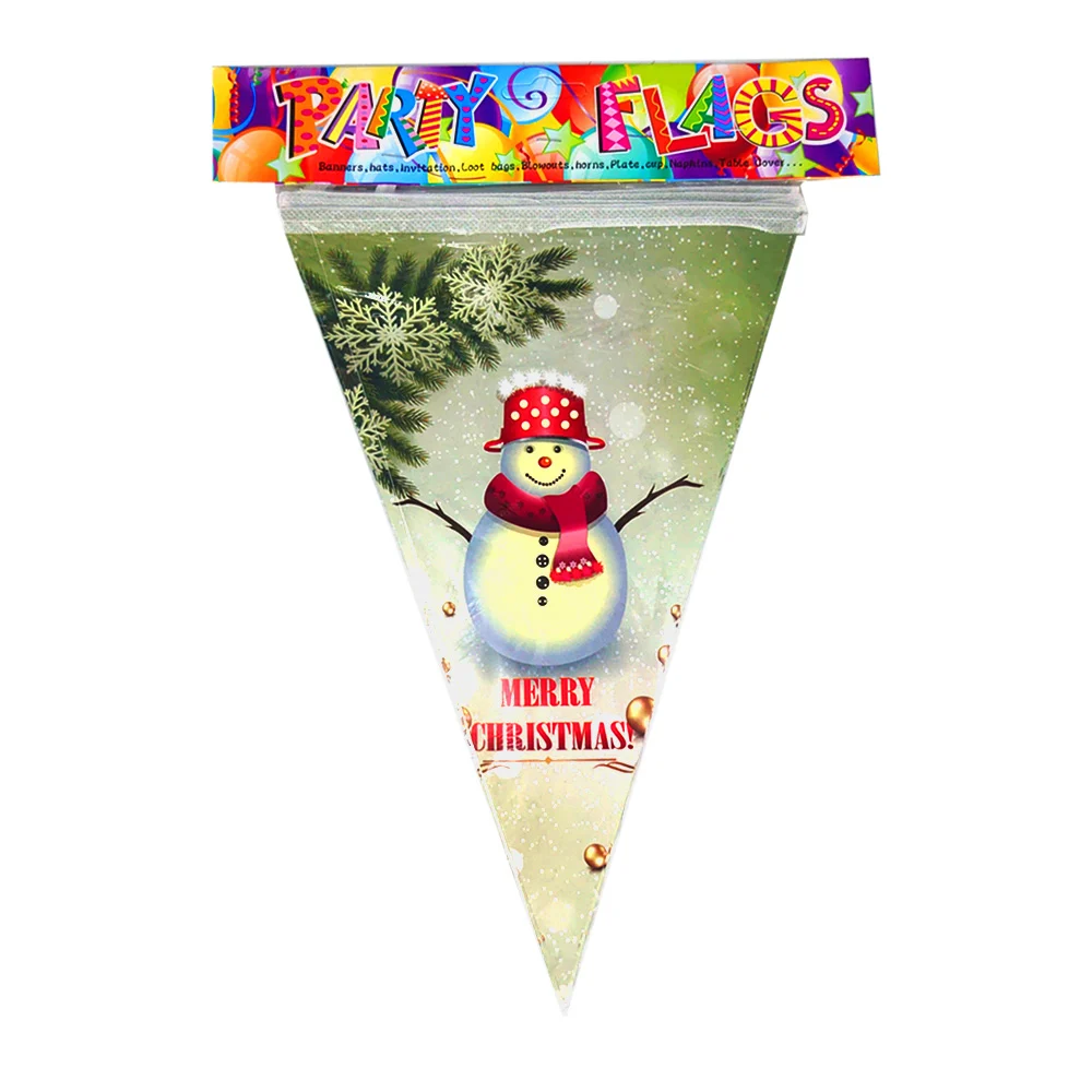 Banderín banner navideño de 2.5m con 10 piezas y diseño de merry chri…