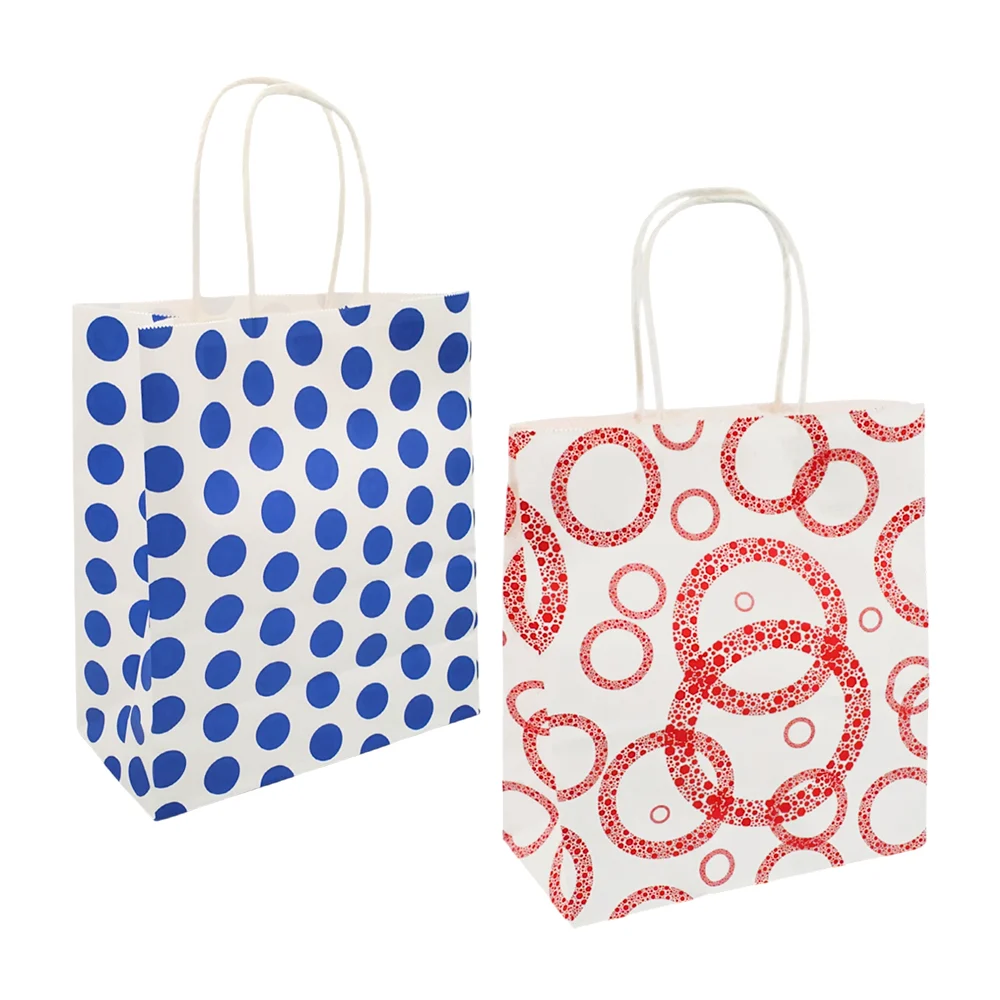 1pza Bolsa mediana de papel para regalo con agarradera y estampado de…