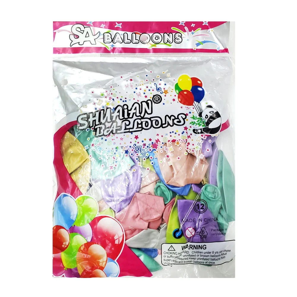 Paquete con 50 globos de látex en tonos metálicos de 12 pulgadas shua…