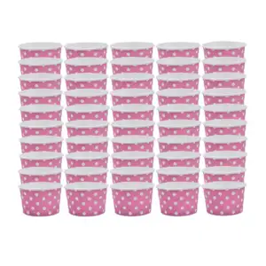 Paquete de 50 mini vasos de cartón para fiestas, con estampado de pun…