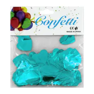 1pza Sobre de confeti grande color metálico con forma de corazón o es…