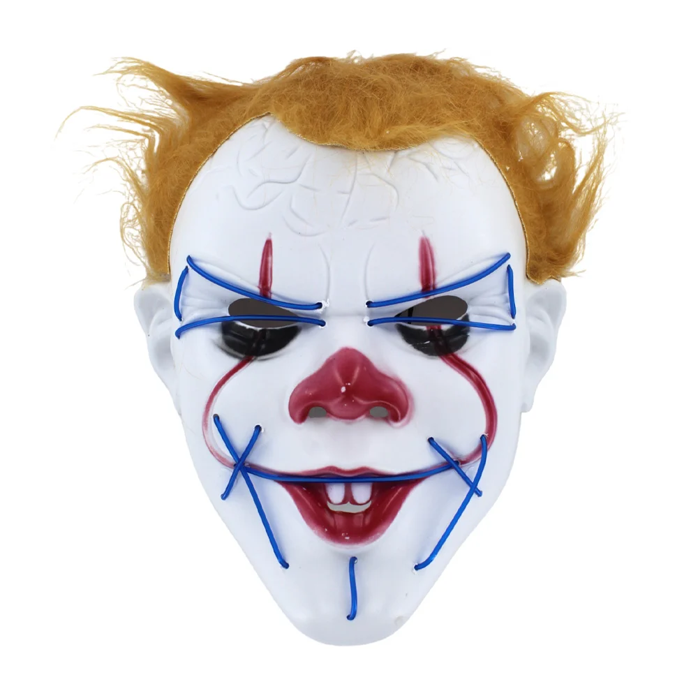 1pza Mascara led con diseño de payaso pennywise con pelo sintético, v…