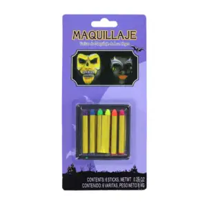 Paquete con 6 crayones corporales para maquillaje en tonos neón