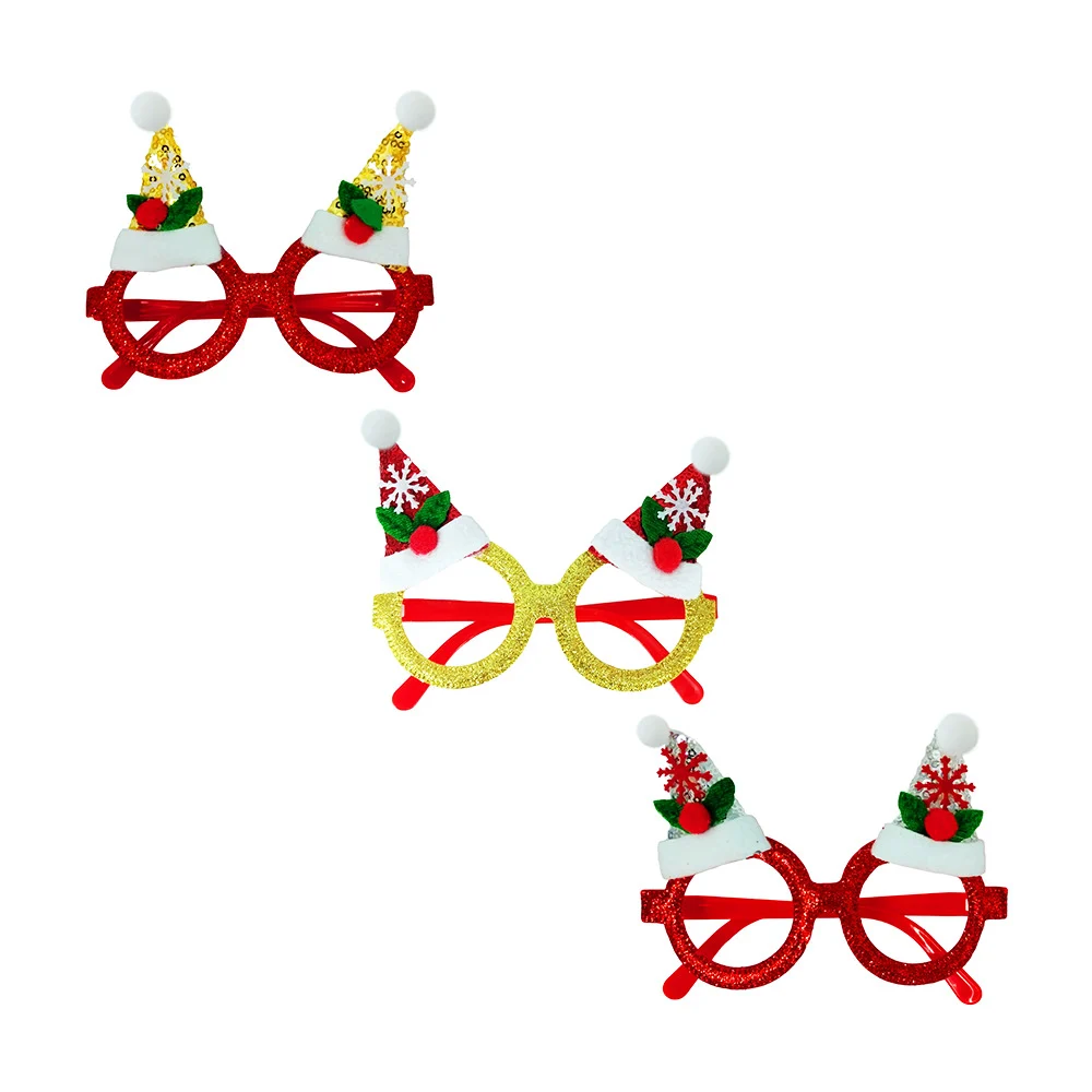 1pza Lentes redondos temática navideña con diamantina feliz navidad d…