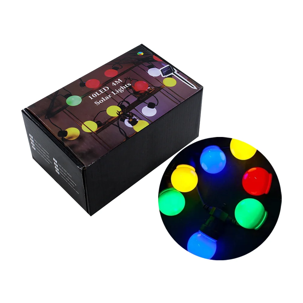 Serie de luces con 10 focos led rgb para jardín con panel solar / 4m …
