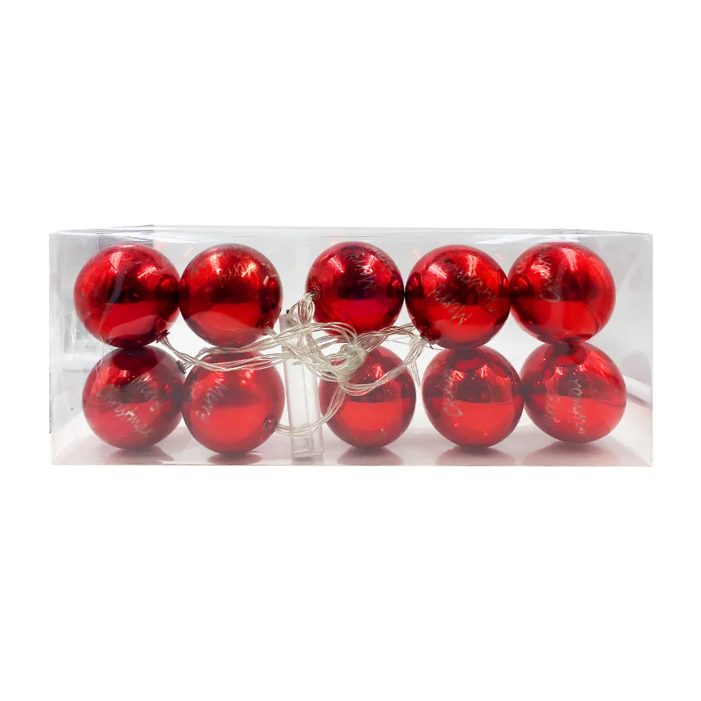 Serie de luces merry christmas de pilas con diseño esferas navideñas,…