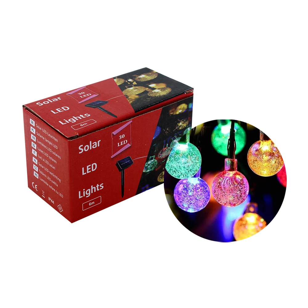 Serie de luces con 30 leds rgb en forma de esferas pequeñas para jard…