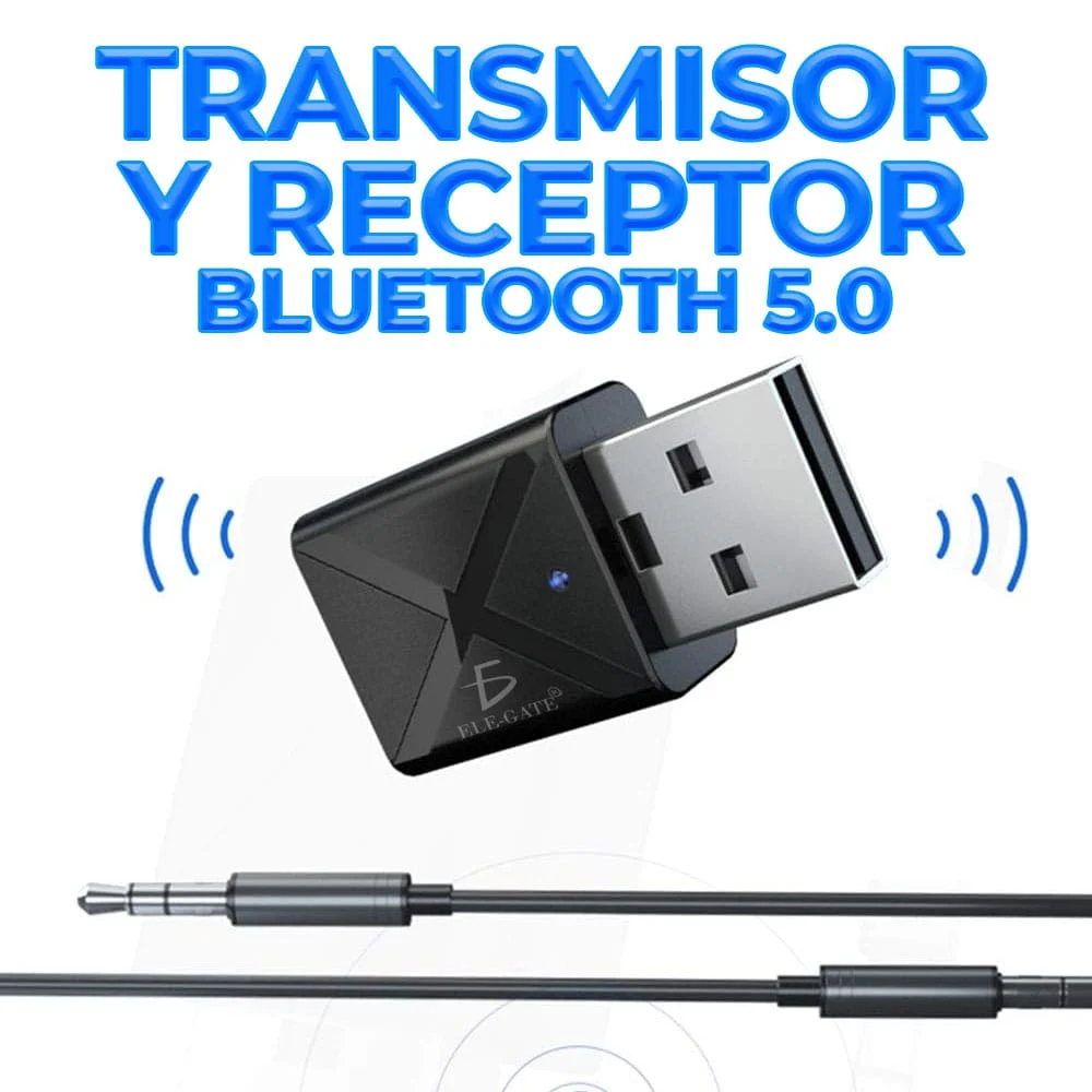 Transmisor receptor inalámbrico usb bluetooth ele-gate con cable auxi…