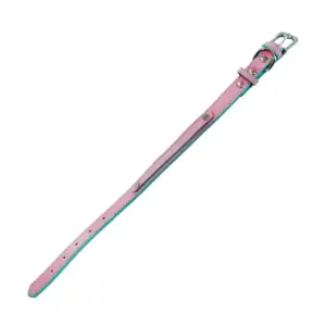 Collar ajustable bicolor tipo piel talla M con espacio para pines nom…