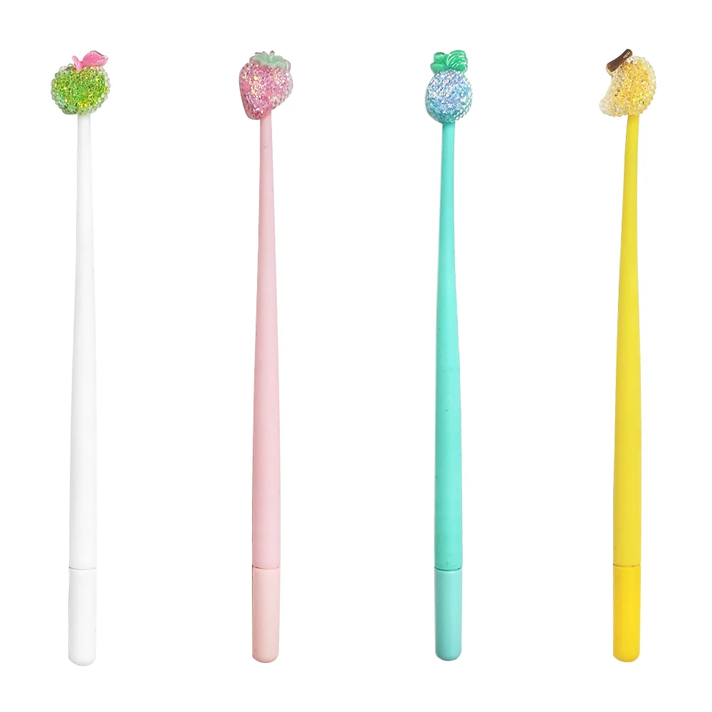 Pluma bolígrafo flexible con figura pequeña de frutas brillantes, var…