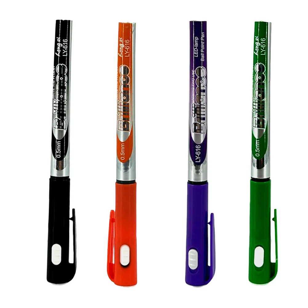 1pza Pluma bolígrafo de punta fina 0.5mm con lámpara, variedad de col…