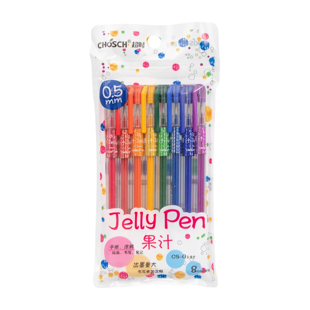 Paquete de 8 plumas de gel, con diseño semitraslúcido y tapadera con …