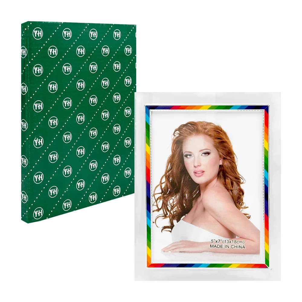Portarretrato de cristal con marco interno multicolor 13x18cm - 5x7 i…