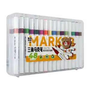 Estuche con 48 plumones marcadores marker con doble punta de colores …