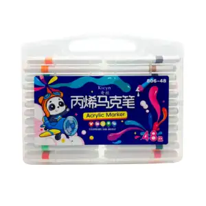 Estuche medio con 48 marcadores de acrílico, colores varios / 806-48 …