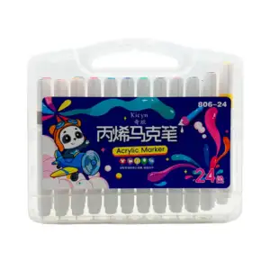 Estuche chico con 24 marcadores de acrílico, colores varios / 806-24 …