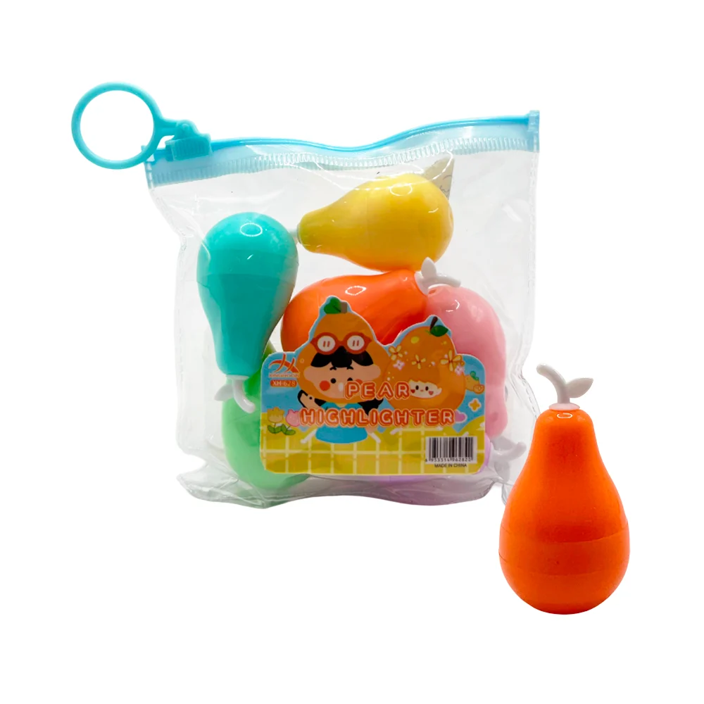 Blíster de papelería con 6 mini marcatextos infantiles en forma de pe…