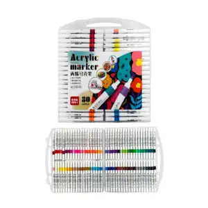Estuche con 80 plumones acrílicos de colores / acrylic marker / 3303-…