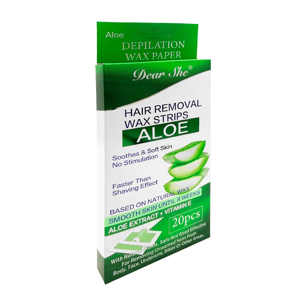 Paquete con 20 tiras de cera fría depilatorias con extracto de aloe v…