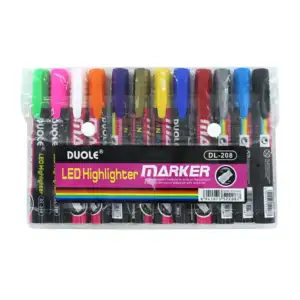 Blíster con 12 marcadores permanentes de colores tipo neón duole / dl…