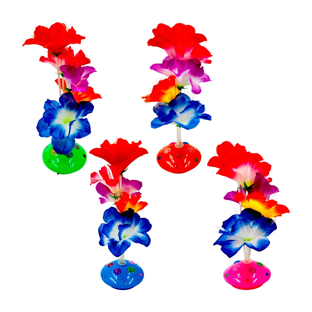 Lámpara en forma ramo de flores con base y fibra óptica de luces rgb,…