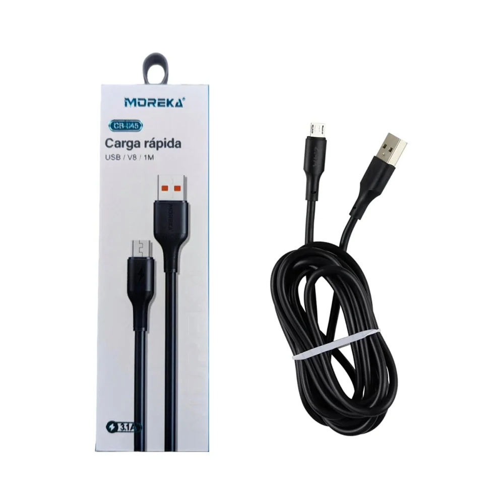 Cable usb a tipo v8 de 1m para carga rápida 3.1a, variedad de colores…